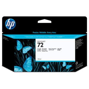 （まとめ） HP72 インクカートリッジ フォトブラック 130ml 染料系 C9370A 1個 【×3セット】