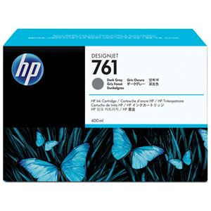 （まとめ） HP761 インクカートリッジ ダークグレー 400ml 染料系 CM996A 1個 【×3セット】
