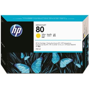 （まとめ） HP80 インクカートリッジ イエロー 350ml 染料系 C4848A 1個 【×3セット】