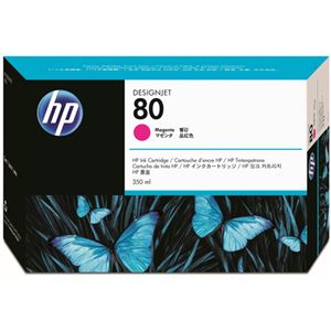 （まとめ） HP80 インクカートリッジ マゼンタ 350ml 染料系 C4847A 1個 【×3セット】