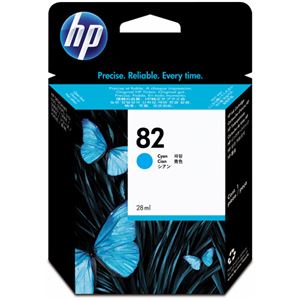 （まとめ） HP82 インクカートリッジ シアン 28ml 染料系 CH566A 1個 【×3セット】