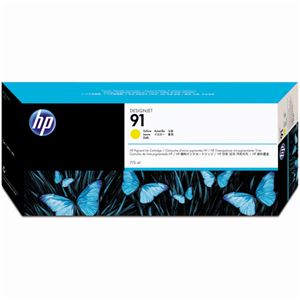 （まとめ） HP91 インクカートリッジ イエロー 775ml 顔料系 C9469A 1個 【×3セット】