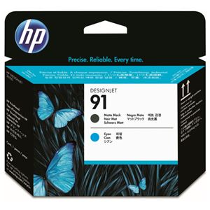 （まとめ） HP91 プリントヘッド マットブラック／シアン C9460A 1個 【×3セット】