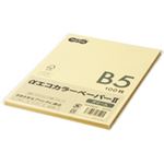 （まとめ） TANOSEE αエコカラーペーパーII B5 クリーム 少枚数パック 1冊（100枚） 【×15セット】