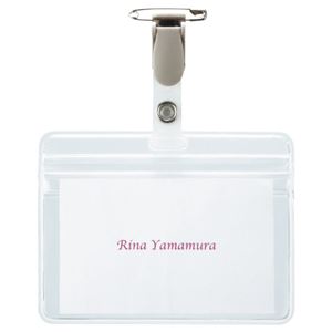 （まとめ） TANOSEE タッグ名札 チャック付 安全ピン・クリップ両用型 1パック（10個） 【×5セット】