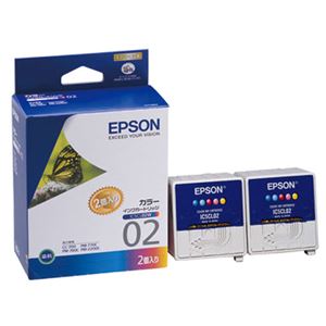 （まとめ） エプソン EPSON インクカートリッジ カラー（5色一体型） IC5CL02W 1箱（2個） 【×3セット】