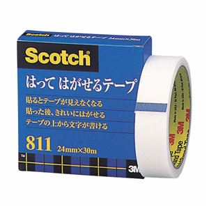 （まとめ） 3M スコッチ はってはがせるテープ 811 大巻 24mm×30m 紙箱入 カット金具付 811-3-24 1巻 【×5セット】