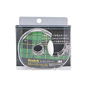 （まとめ） 3M スコッチ メンディングテープ 810 小巻 12mm×30m ディスペンサー付 クリアケース入 810-1-12D 1個 【×10セット】