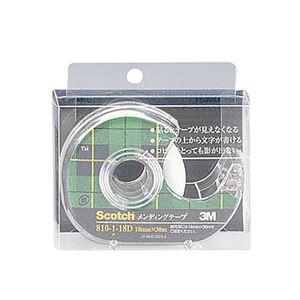 （まとめ） 3M スコッチ メンディングテープ 810 小巻 18mm×30m ディスペンサー付 クリアケース入 810-1-18D 1個 【×10セット】