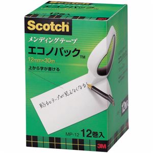 （まとめ） 3M スコッチ メンディングテープ エコノパック 大巻 12mm×30m 紙箱入 業務用パック MP-12 1パック（12巻） 【×2セット】