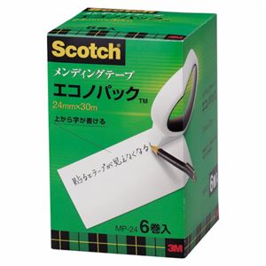 （まとめ） 3M スコッチ メンディングテープ エコノパック 大巻 24mm×30m 紙箱入 業務用パック MP-24 1パック（6巻） 【×2セット】
