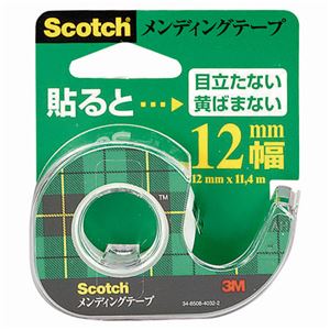 （まとめ） 3M スコッチ メンディングテープ 使い切りタイプ 小巻 12mm×11.4m ディスペンサー付 CM-12 1個 【×30セット】