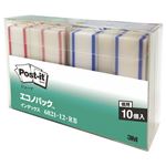 （まとめ） 3M ポストイット ジョーブ エコノパック インデックス（記入用） 44×50mm レッド・ブルー 6821-12-RB 1パック（10個：各色5個） 【×2セット】