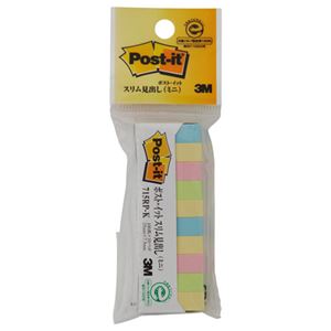 （まとめ） 3M ポストイット スリム見出しミニ 再生紙スタンダードカラー 25×7.5mm 混色 715RP-K 1パック（10冊） 【×20セット】