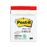 （まとめ） 3M ポストイット ふせん小 再生紙スタンダードカラー 75×14mm ホワイト（赤帯入） 560RP-W／R 1パック（4冊） 【×15セット】