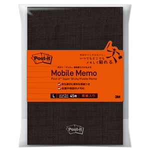 （まとめ） 3M ポストイット 強粘着モバイルメモ Lサイズ 6mm罫線 SSM-L01 1冊 【×5セット】