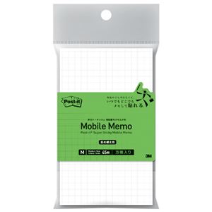 （まとめ） 3M ポストイット 強粘着モバイルメモ Mサイズ 詰め替え用 5mm方眼 SSM-MR02 1冊 【×15セット】