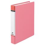 （まとめ） TANOSEE Dリングファイル（貼り表紙） A4タテ 2穴 320枚収容 背幅50mm ピンク 1冊 【×15セット】