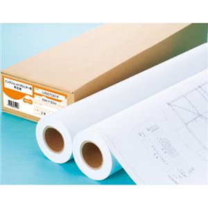 （まとめ） TANOSEE IJプロッタ用再生紙 A1ロール 594mm×50m 1箱（2本） 【×2セット】