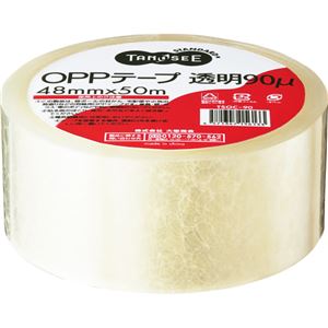 （まとめ） TANOSEE OPPテープ 厚口 厚さ0.090mm 48mm×50m 1巻 【×20セット】