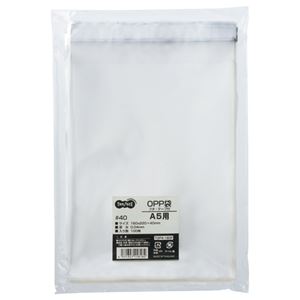 （まとめ） TANOSEE OPP袋 フタ・テープ付 A5用 160×220+40mm 1パック（100枚） 【×10セット】