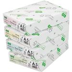 （まとめ） TANOSEE αエコカラーペーパーII A5 ライトクリーム 1冊（500枚） 【×5セット】