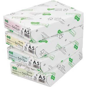 （まとめ） TANOSEE αエコカラーペーパーII A5 ライトピンク 1冊（500枚） 【×5セット】