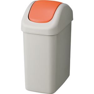 （まとめ） TANOSEE エコダストボックス スイング S 6.5L グレー／オレンジ 1個 【×5セット】
