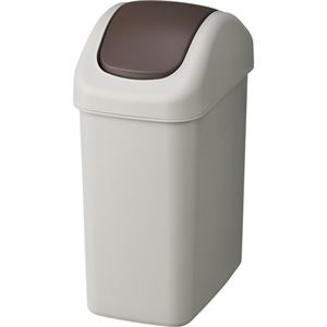 （まとめ） TANOSEE エコダストボックス スイング S 6.5L グレー／ブラウン 1個 【×5セット】