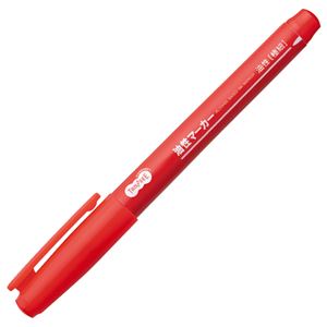 （まとめ） TANOSEE キャップ式油性マーカー シングル 極細 赤 1本 【×20セット】