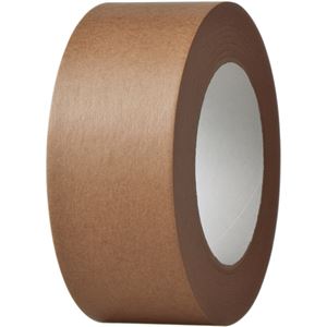 （まとめ） TANOSEE クラフトテープ 重ね貼可能 50mm×50m 茶 1巻 【×20セット】