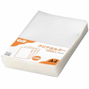 （まとめ） TANOSEE クリアホルダー A4 クリア 1パック（100枚） 【×5セット】
