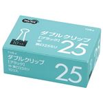 （まとめ） TANOSEE ダブルクリップ 中 口幅25mm ブラック 1セット（100個：10個×10箱） 【×5セット】