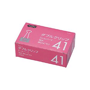 （まとめ） TANOSEE ダブルクリップ 特大 口幅41mm シルバー 1箱（10個） 【×10セット】