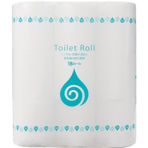 （まとめ） TANOSEE トイレットペーパー シングル 芯あり 60m 1パック（18ロール） 【×10セット】