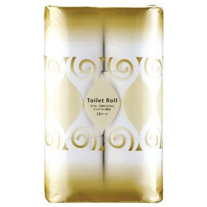 （まとめ） TANOSEE トイレットペーパー パルプブレンド ダブル 芯あり 27.5mm 1パック（12ロール） 【×10セット】