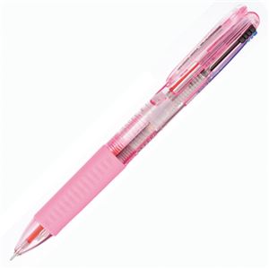 （まとめ） TANOSEE ノック式ゲルインク3色ボールペン （軸色 ピンク） 1本 【×20セット】