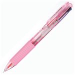 （まとめ） TANOSEE ノック式ゲルインク3色ボールペン （軸色 ピンク） 1本 【×20セット】