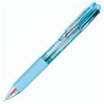 （まとめ） TANOSEE ノック式ゲルインク3色ボールペン （軸色 ブルー） 1本 【×20セット】