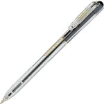 （まとめ） TANOSEE ノック式なめらかインク油性ボールペン（使い切りタイプ） 0.7mm 黒 （軸色 クリア） 1セット（100本：10本×10パック） 【×2セット】
