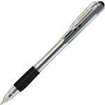 （まとめ） TANOSEE ノック式なめらかインク油性ボールペン（使い切りタイプ） グリップ付 0.7mm 黒 （軸色 クリア） 1セット（100本：10本×10パック） 【×2セット】