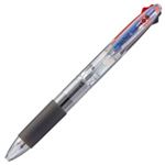 （まとめ） TANOSEE ノック式油性3色ボールペン（なめらかインク） 極細 0.5mm 1本 【×20セット】