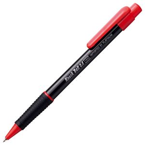 （まとめ） TANOSEE ノック式油性ボールペン 0.4mm 赤 業務用パック 1箱（10本） 【×10セット】