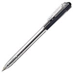 （まとめ） TANOSEE ノック式油性ボールペン 0.7mm 黒 （軸色 クリア） 1箱（10本） 【×20セット】