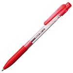 （まとめ） TANOSEE ノック式油性ボールペン 1.0mm 赤 業務用パック 1箱（10本） 【×10セット】