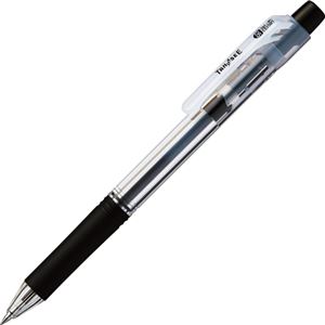（まとめ） TANOSEE ノック式油性ボールペン ロング芯タイプ 0.5mm 黒 1セット（10本） 【×5セット】