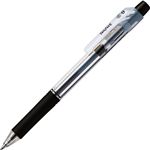 （まとめ） TANOSEE ノック式油性ボールペン ロング芯タイプ 1.0mm 黒 1セット（10本） 【×5セット】