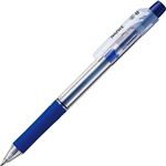 （まとめ） TANOSEE ノック式油性ボールペン ロング芯タイプ 1.0mm 青 1セット（10本） 【×5セット】