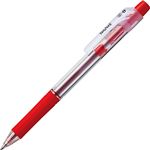（まとめ） TANOSEE ノック式油性ボールペン ロング芯タイプ 1.0mm 赤 1本 【×60セット】