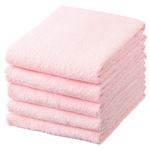 （まとめ） TANOSEE フェイスタオル ピンク 1パック（5枚） 【×10セット】